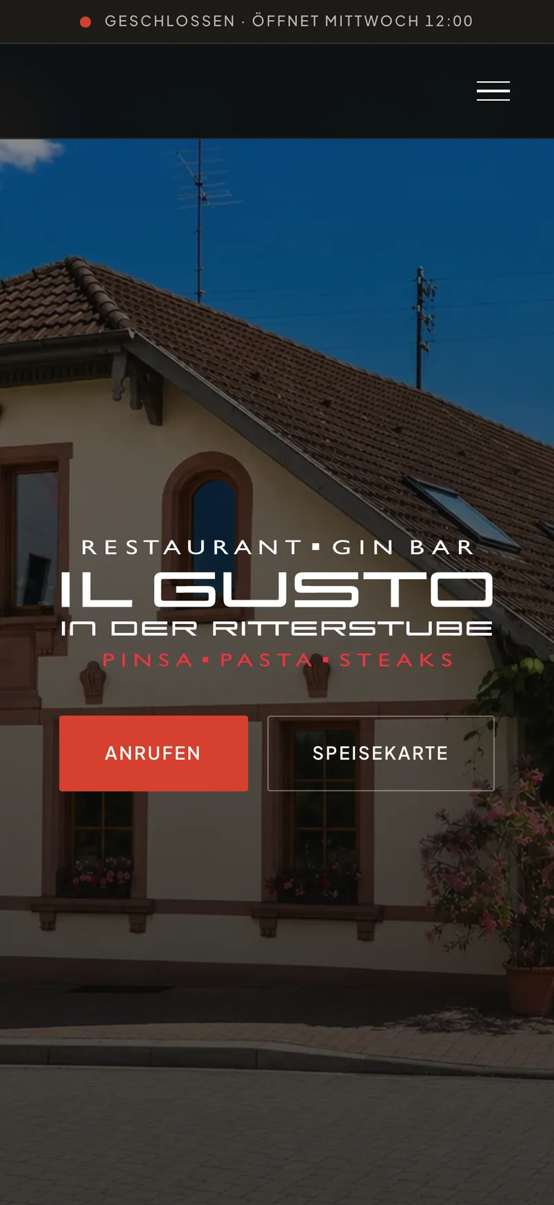 Website von Il Gusto auf dem iPhone