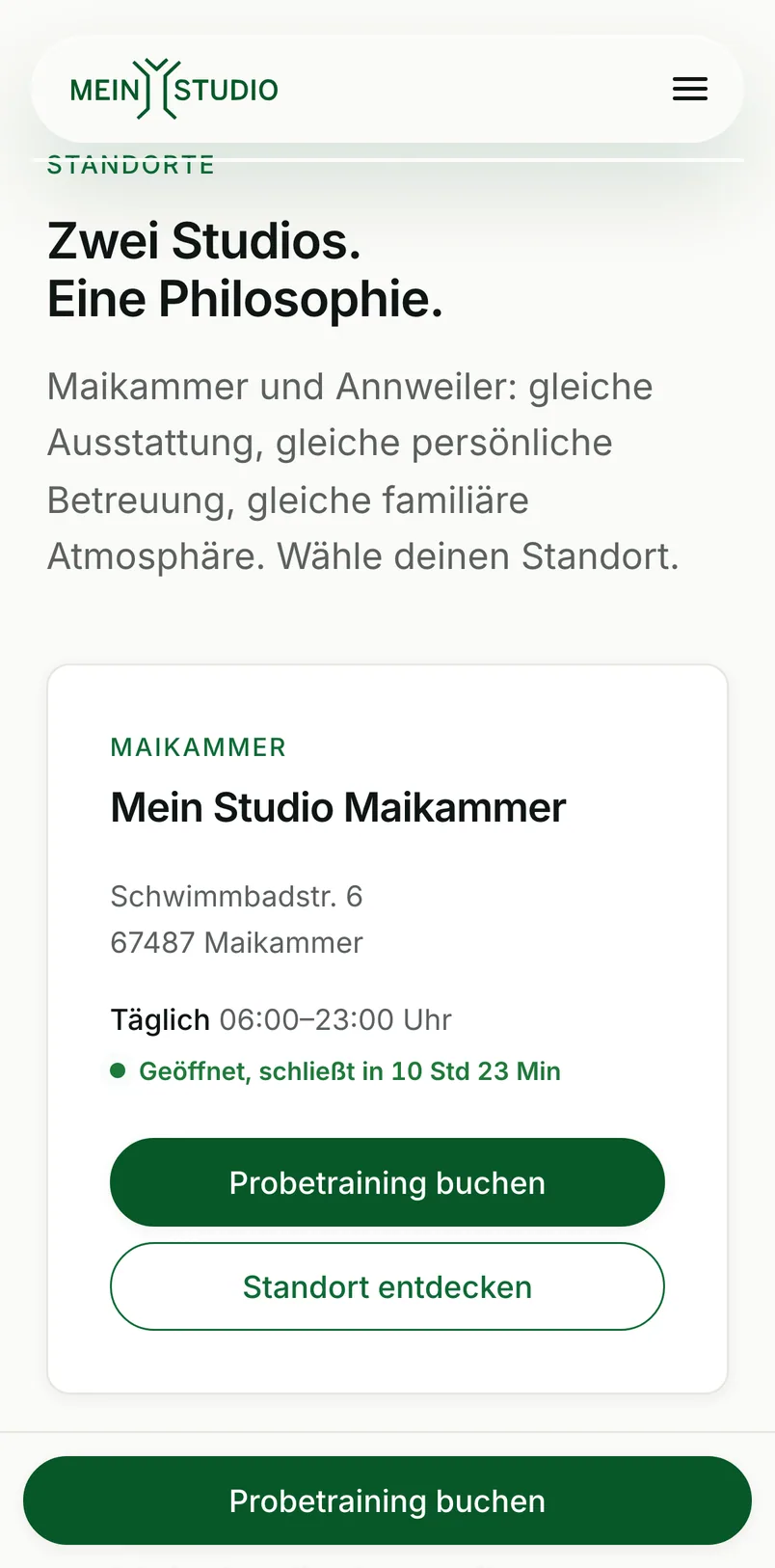 Entwurf für Mein-Studio Pfalz auf dem Handy