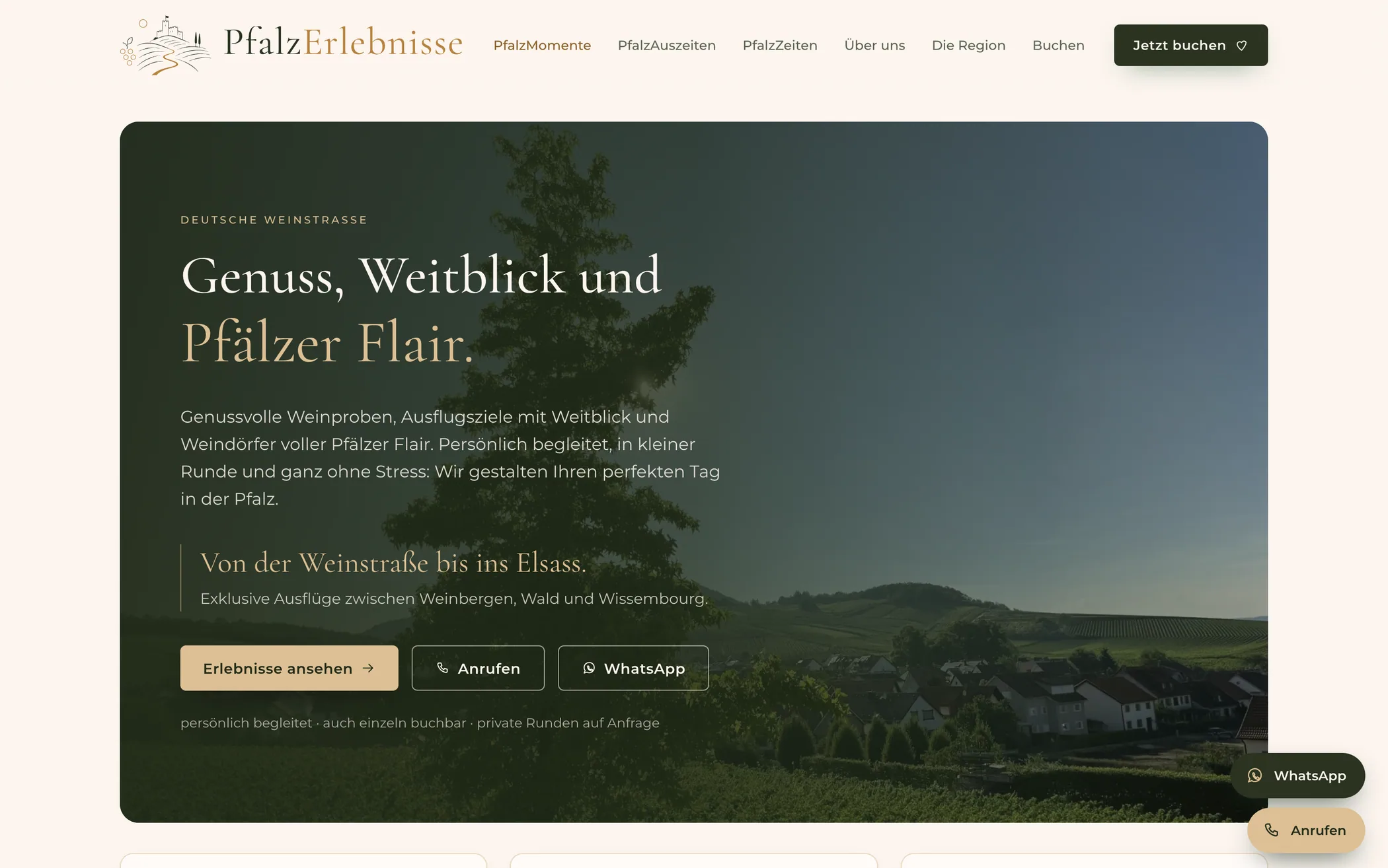 Website von PfalzErlebnisse
