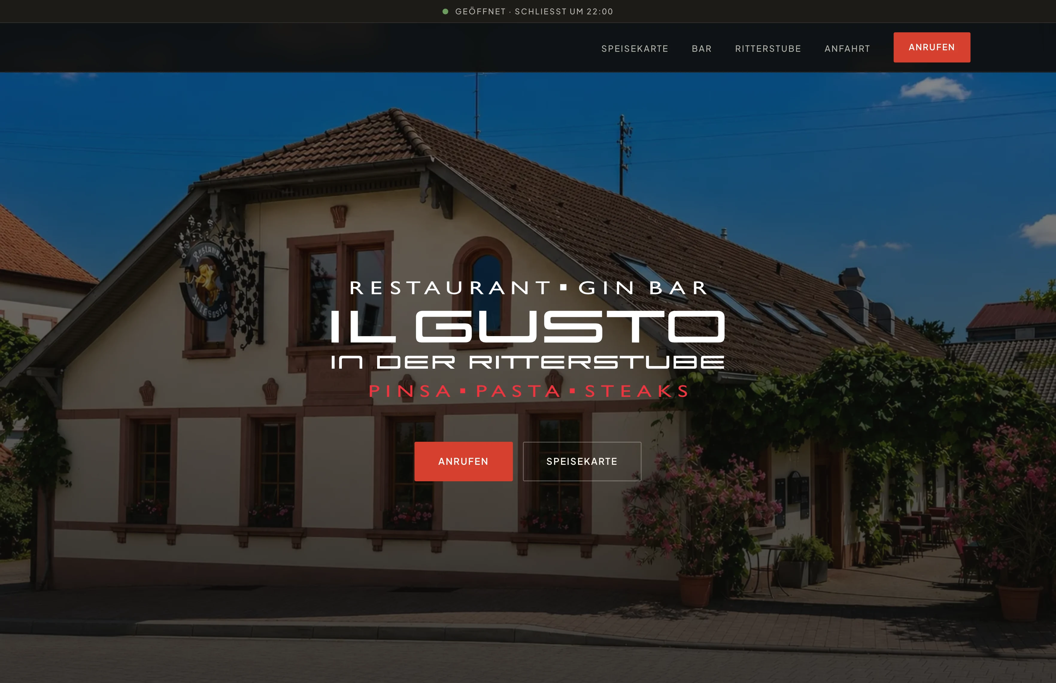Die heutige Website von Il Gusto