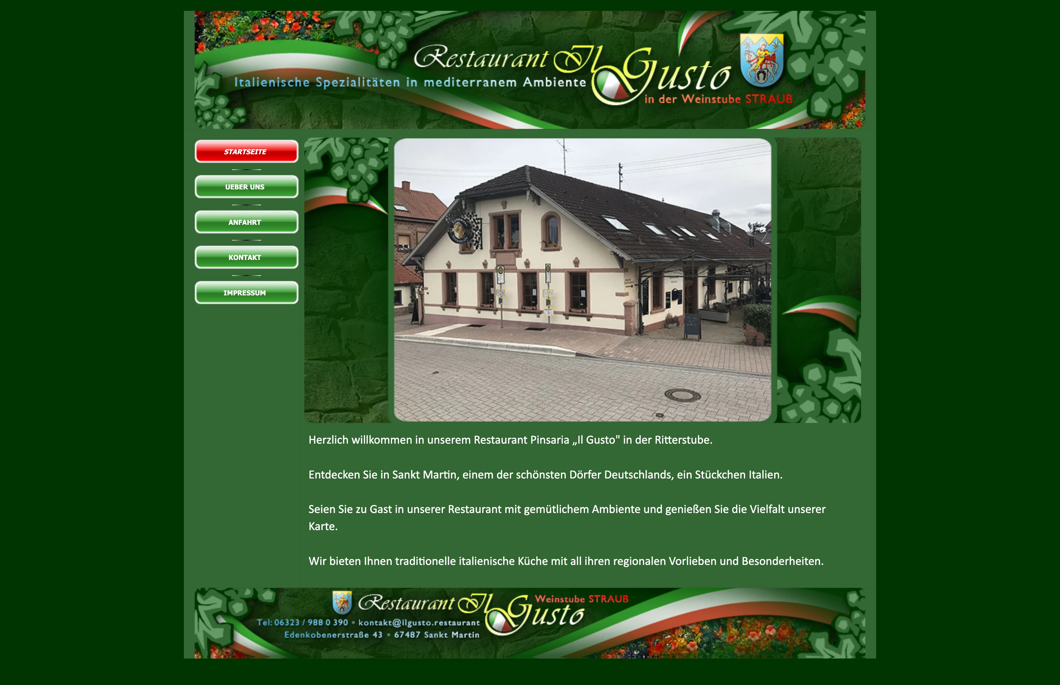 Die alte Website von Il Gusto, Stand Juni 2026