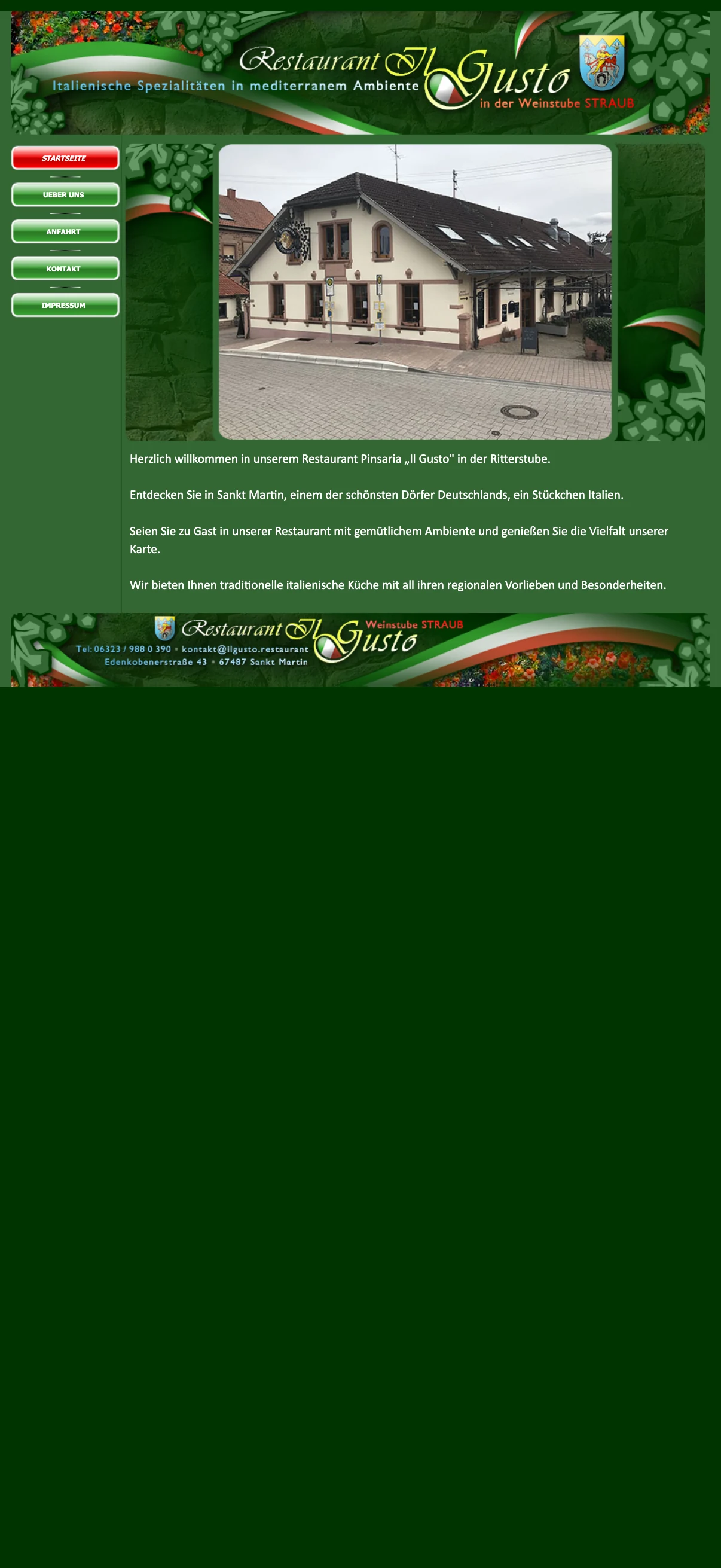 Die alte Website von Il Gusto auf dem Telefon, Stand Juni 2026